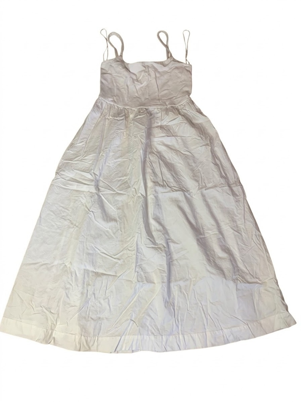 OLD NAVY White Cotton Cami Maxi Dress Empire Waist Size Medium